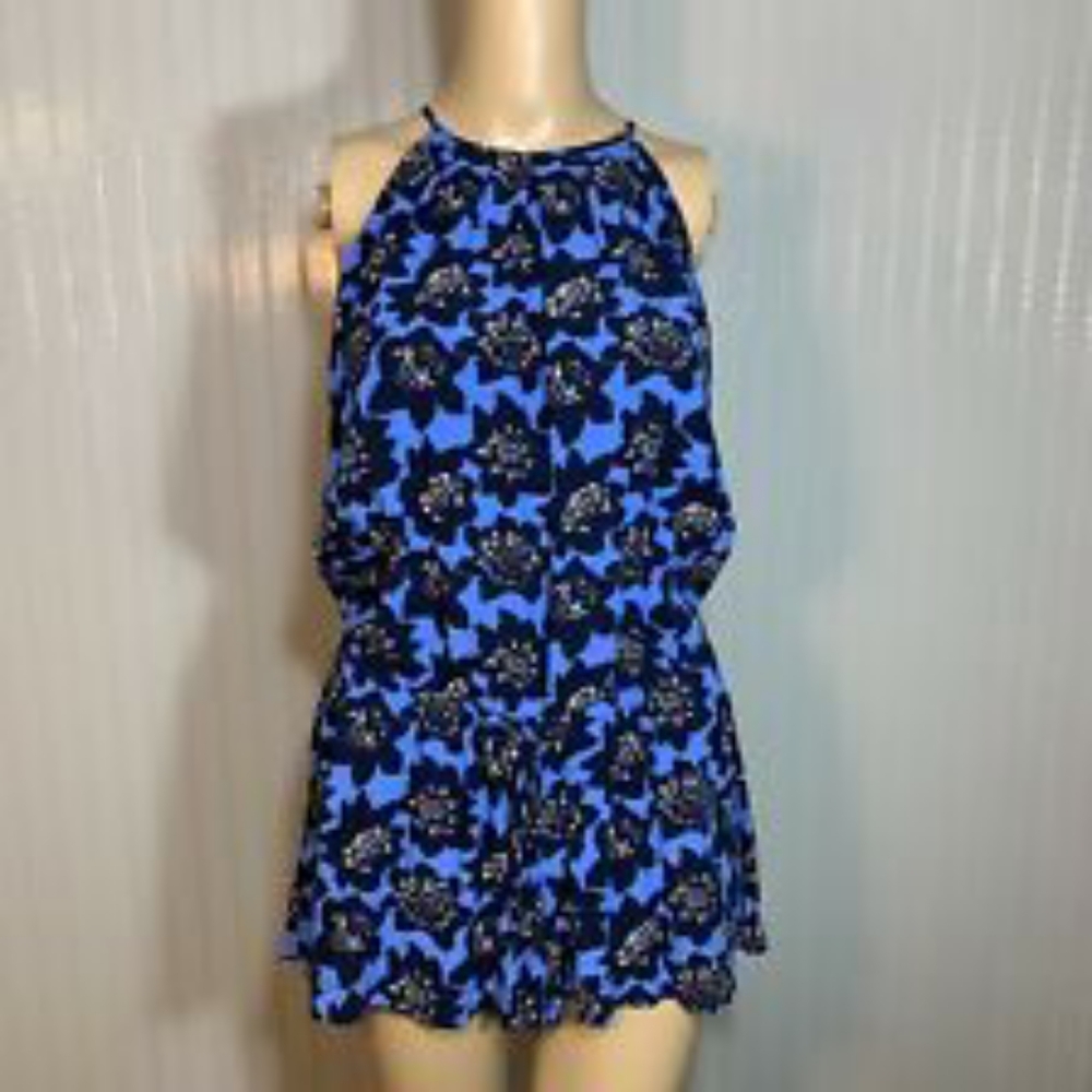 Gap Short Rompers Sz Xs Blue & Navy Flowers